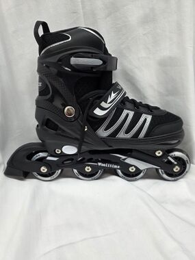 Black and Silver Inline Skate - Adjustable Rollerblade